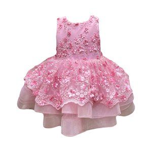 Pink 3D Floral Exclusive Dress Size 3